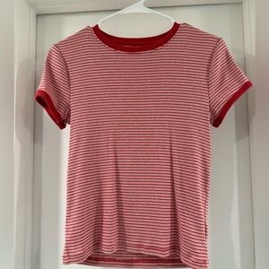 GAP Red and White Striped Crew Neck size petite M